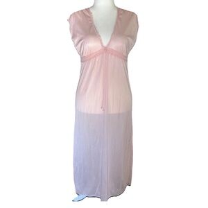 VTG Philmaid Blush Pink Lace Nightgown S